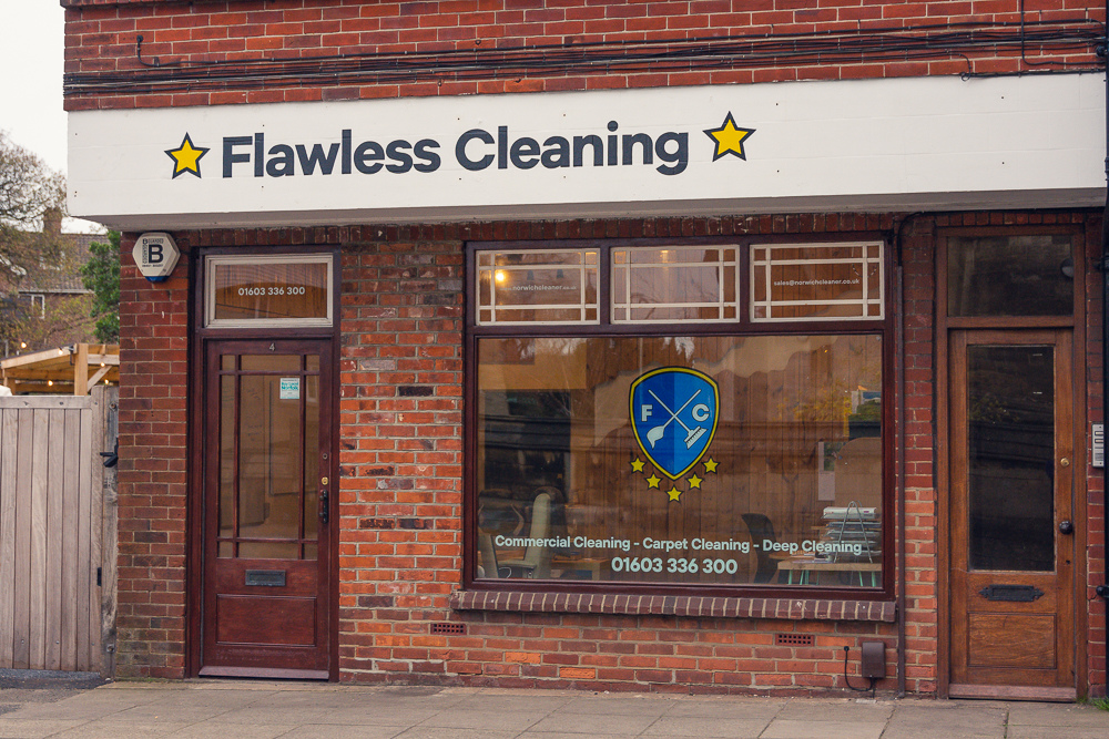 Flawless Cleaning shop front<br>